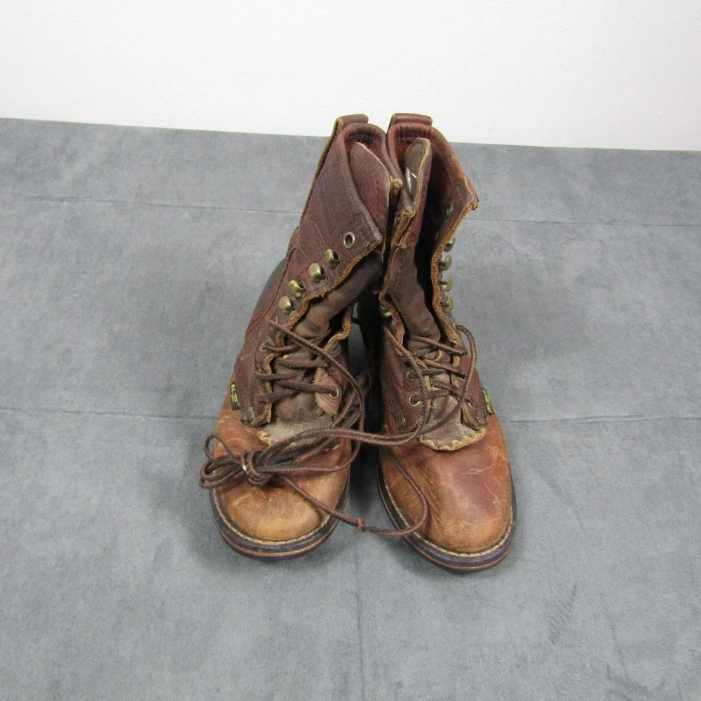 Ad-Tec Logger Boots Kids Size 11 Brown Leather Lace Up Work Boots 4173